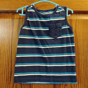 2T Crazy 8 Blue Stripe Toddler Tank Top Shirt